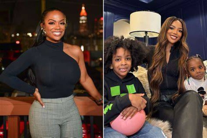 Kandi Burruss with her teenage daughter RIley in a red dress for her prom.