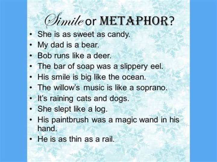 Simile or metaphor? - songs with similes and metaphors in them