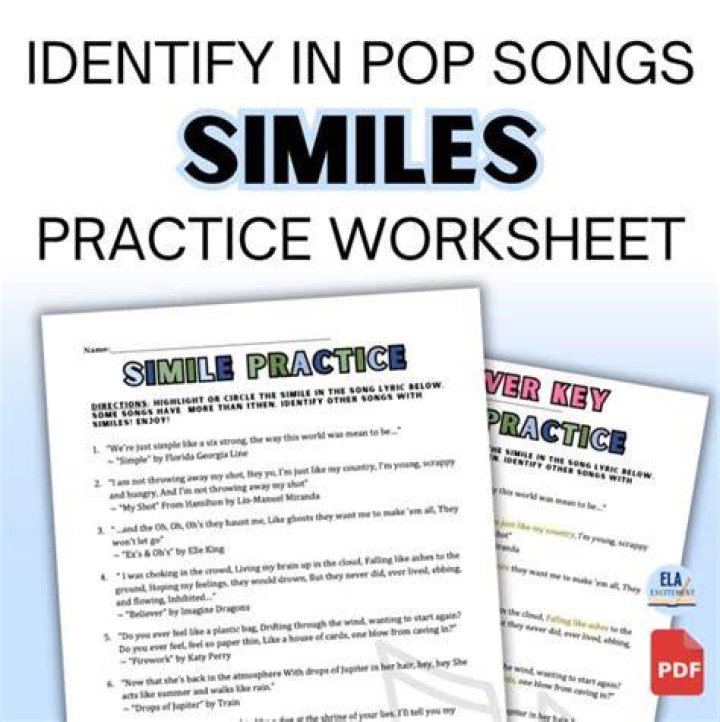 Similes in Pop Music - songs with similes metaphors and personification